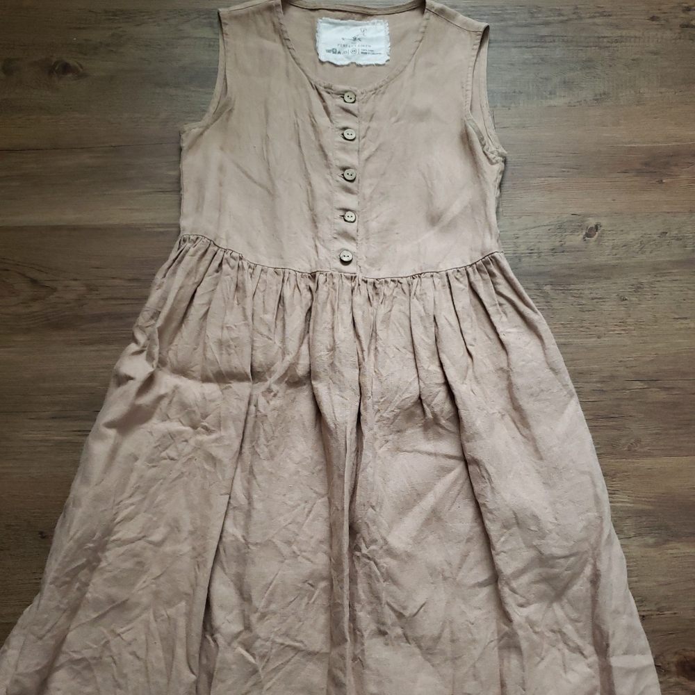 Not Perfect Linen Mama Dress XS